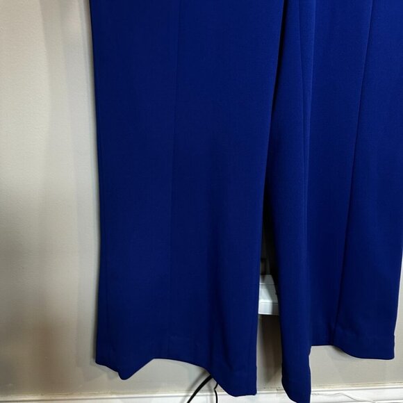 Calvin Klein Royal Blue Jumpsuit Size 6 Wide Leg Sleeveless Cutout - Picture 3 of 9